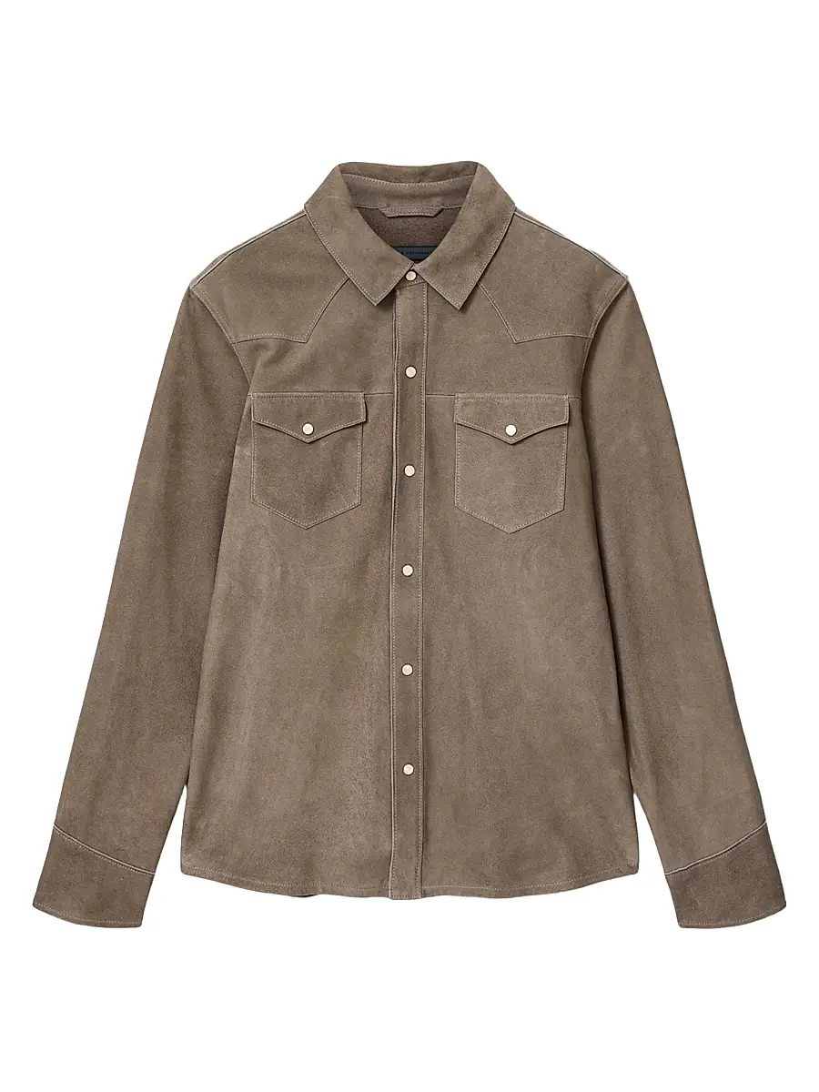 JOHN VARVATOS Men's Sage Suede Shirt Jacket | Image 1 JOHN VARVATOS Men's Sage Suede Shirt Jacket | Image 1