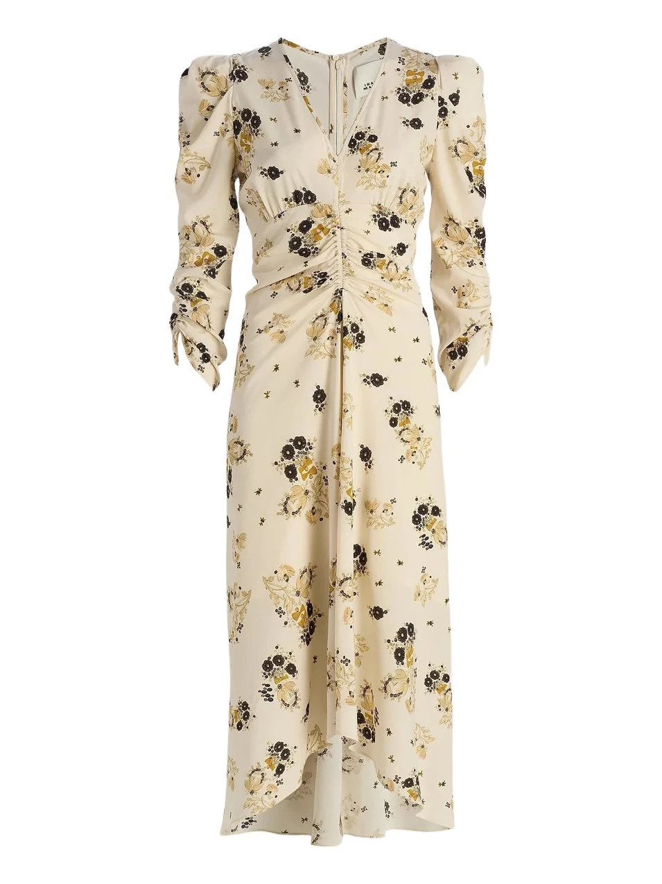 Women's Albini Floral Silk Cinched Midi-Dress