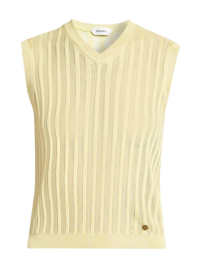 Women's La Vacanza Mesh Rib-Knit Sweater Vest Women's La Vacanza Mesh Rib-Knit Sweater Vest