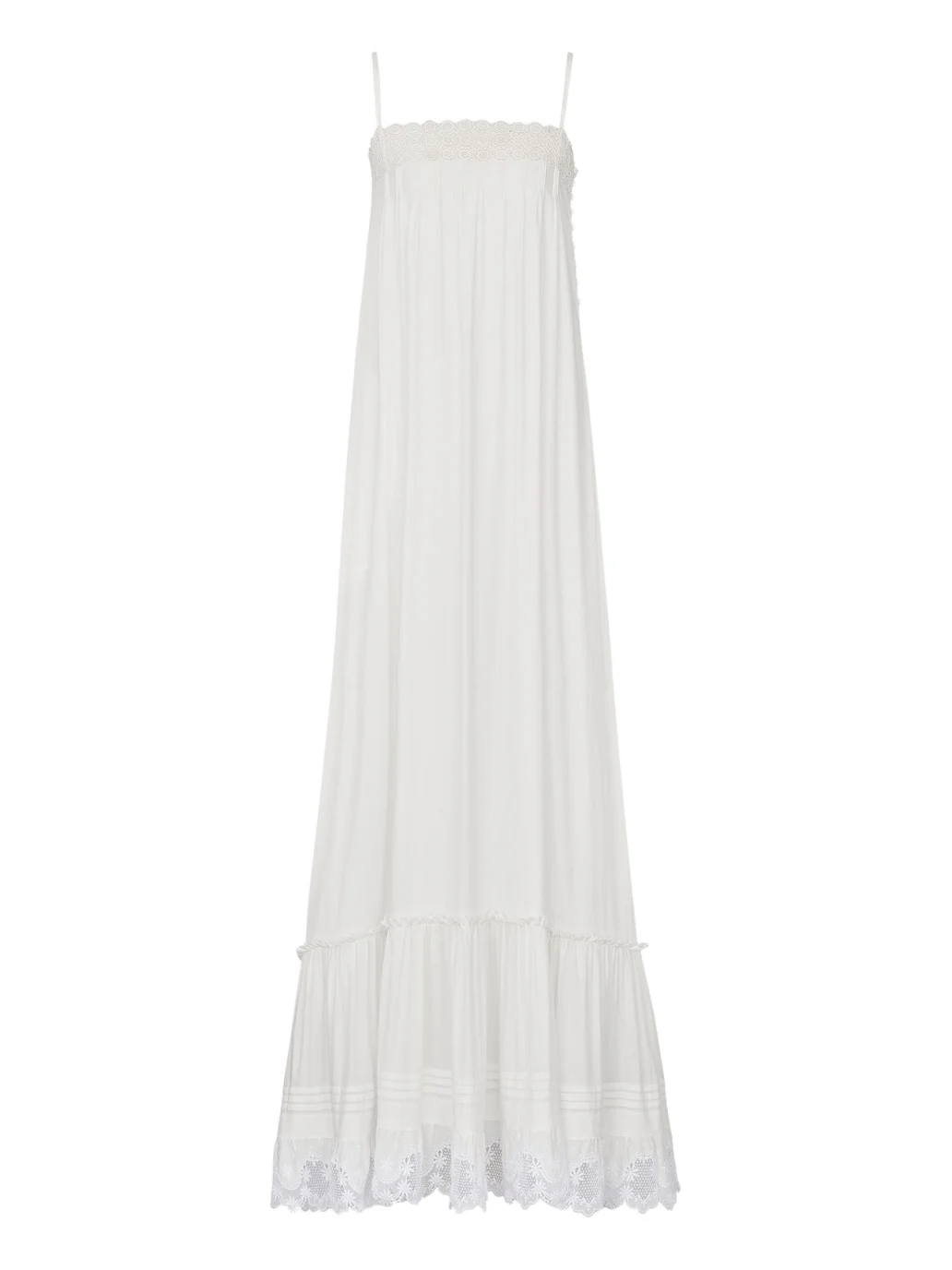 Yves Saint Laurent dress in embroidered cotton poplin