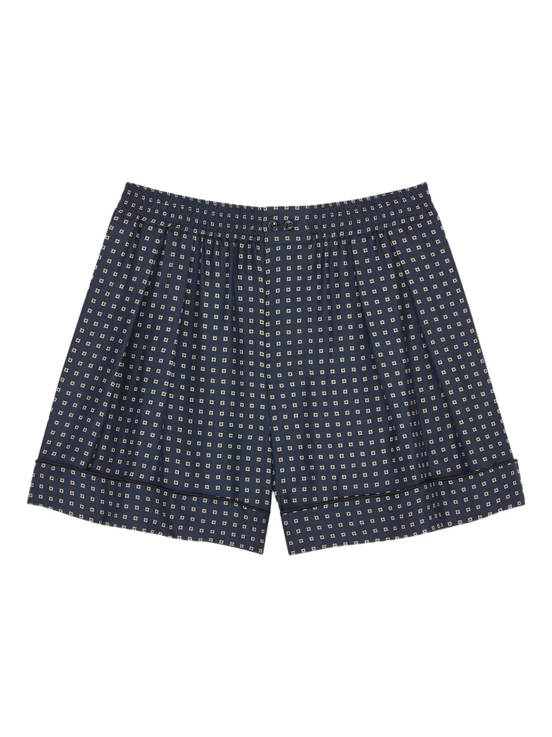 Yves Saint Laurent pajama shorts in square silk satin
