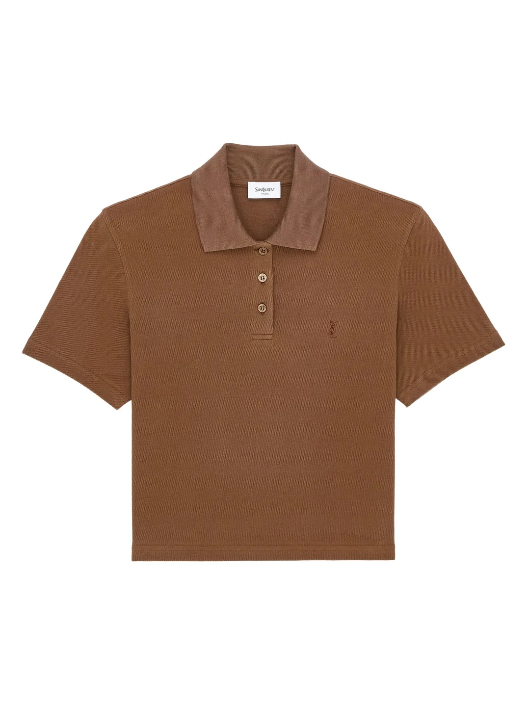 Yves Saint Laurent CASSANDRE cropped polo in cotton piqué