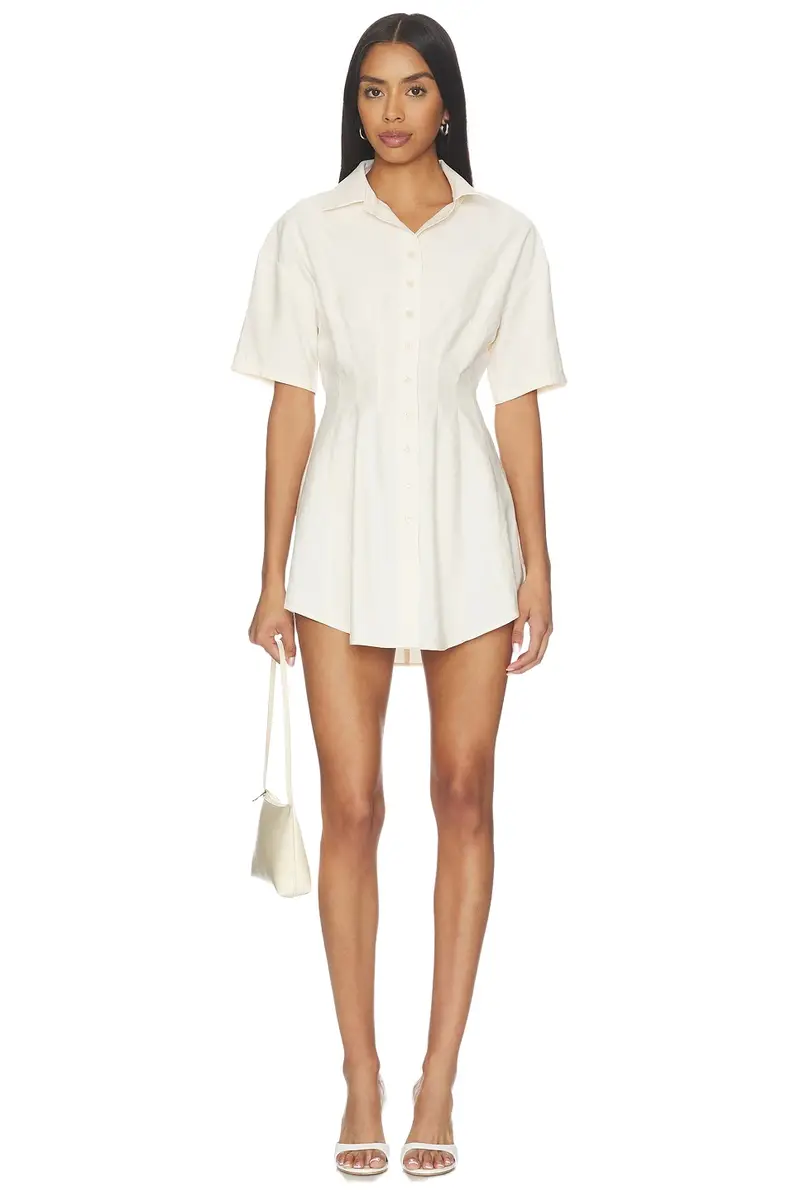 Charitie Short Sleeve Button Up Mini Dress Charitie Short Sleeve Button Up Mini Dress