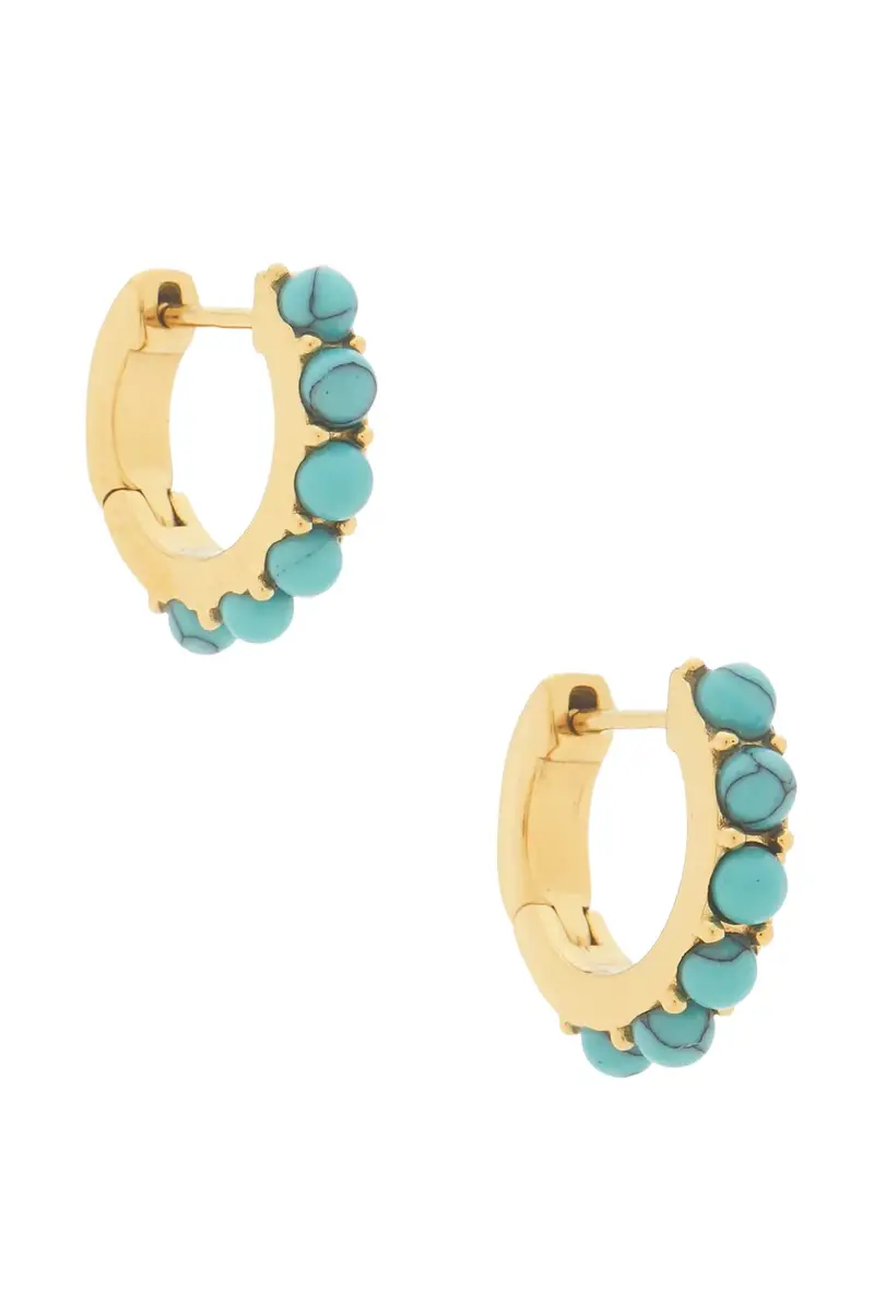Turquoise Stone Huggies