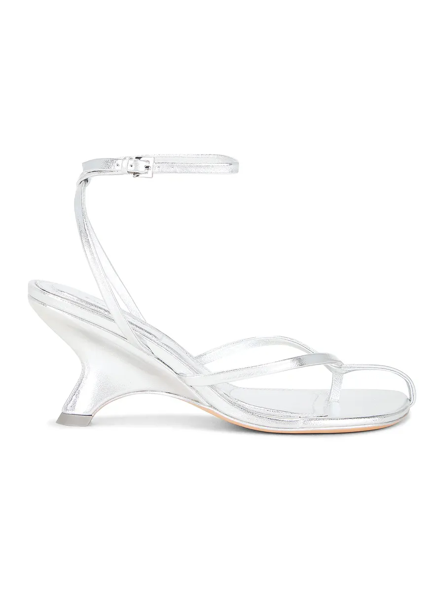 Kelsey Metallic Leather Strappy Wedge