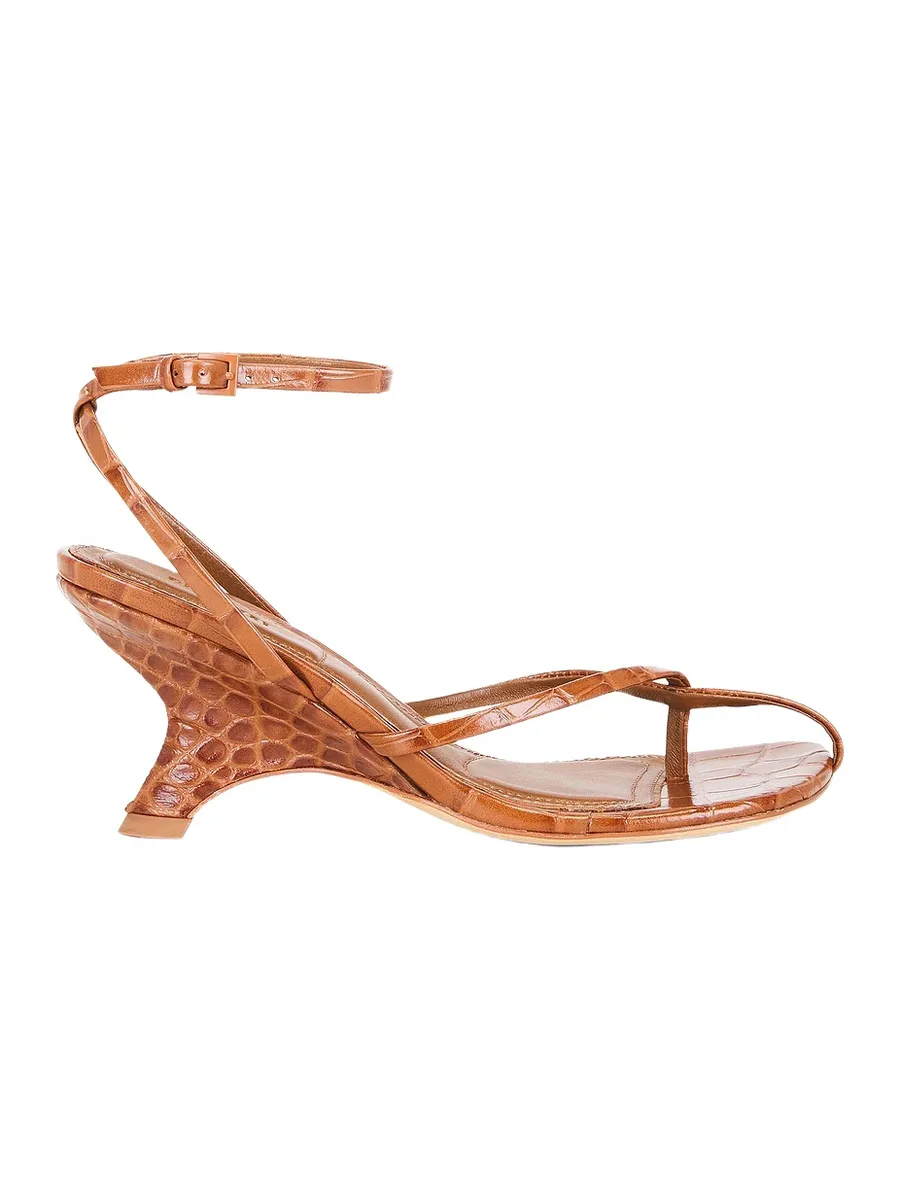 Kelsey Embossed Leather Strappy Wedge Kelsey Embossed Leather Strappy Wedge