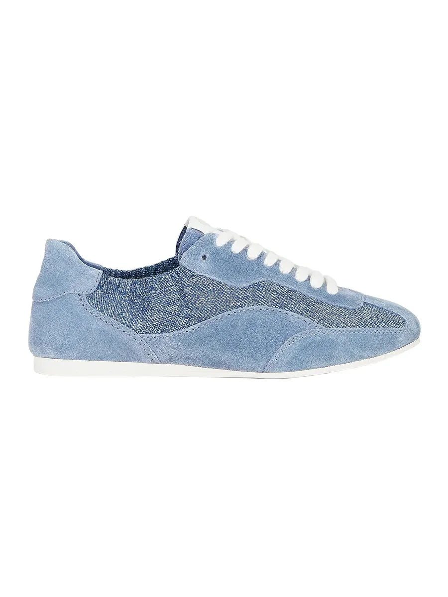 Georgie Elasticized Denim Leather Sneaker