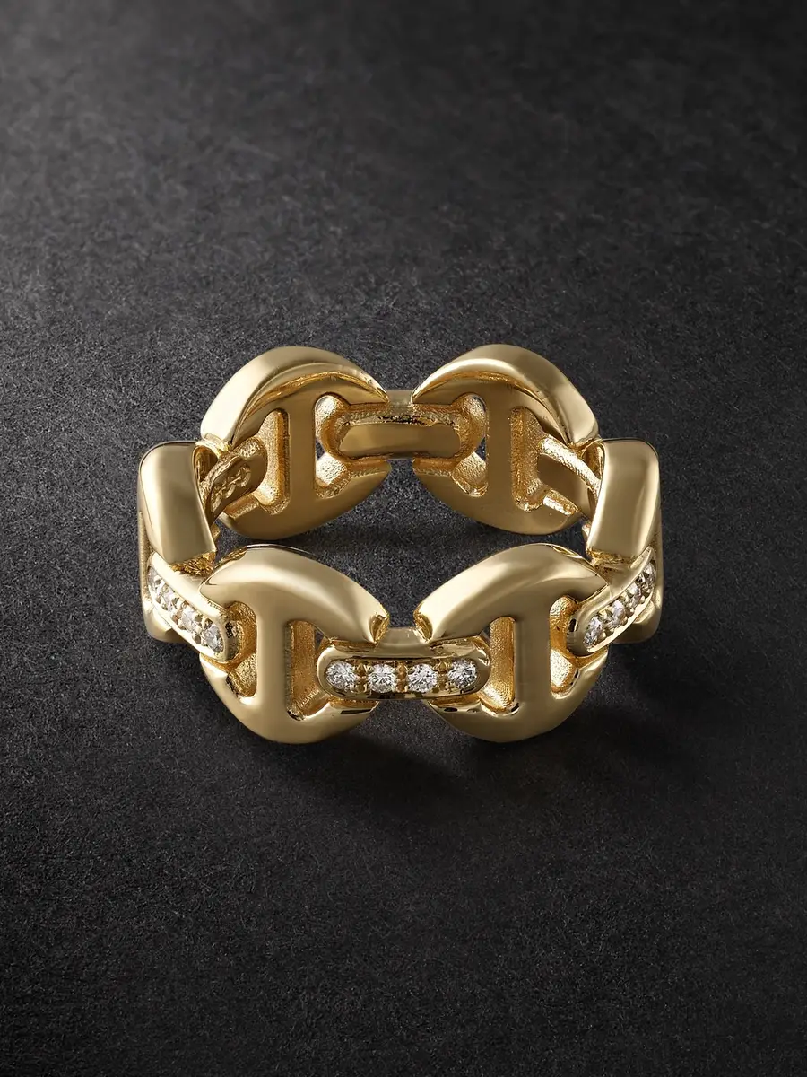 Hoorsenbuhs Dame Tri-Link 18-Karat Gold Diamond Ring - Men | Thumbnail 3 Hoorsenbuhs Dame Tri-Link 18-Karat Gold Diamond Ring - Men | Thumbnail 3