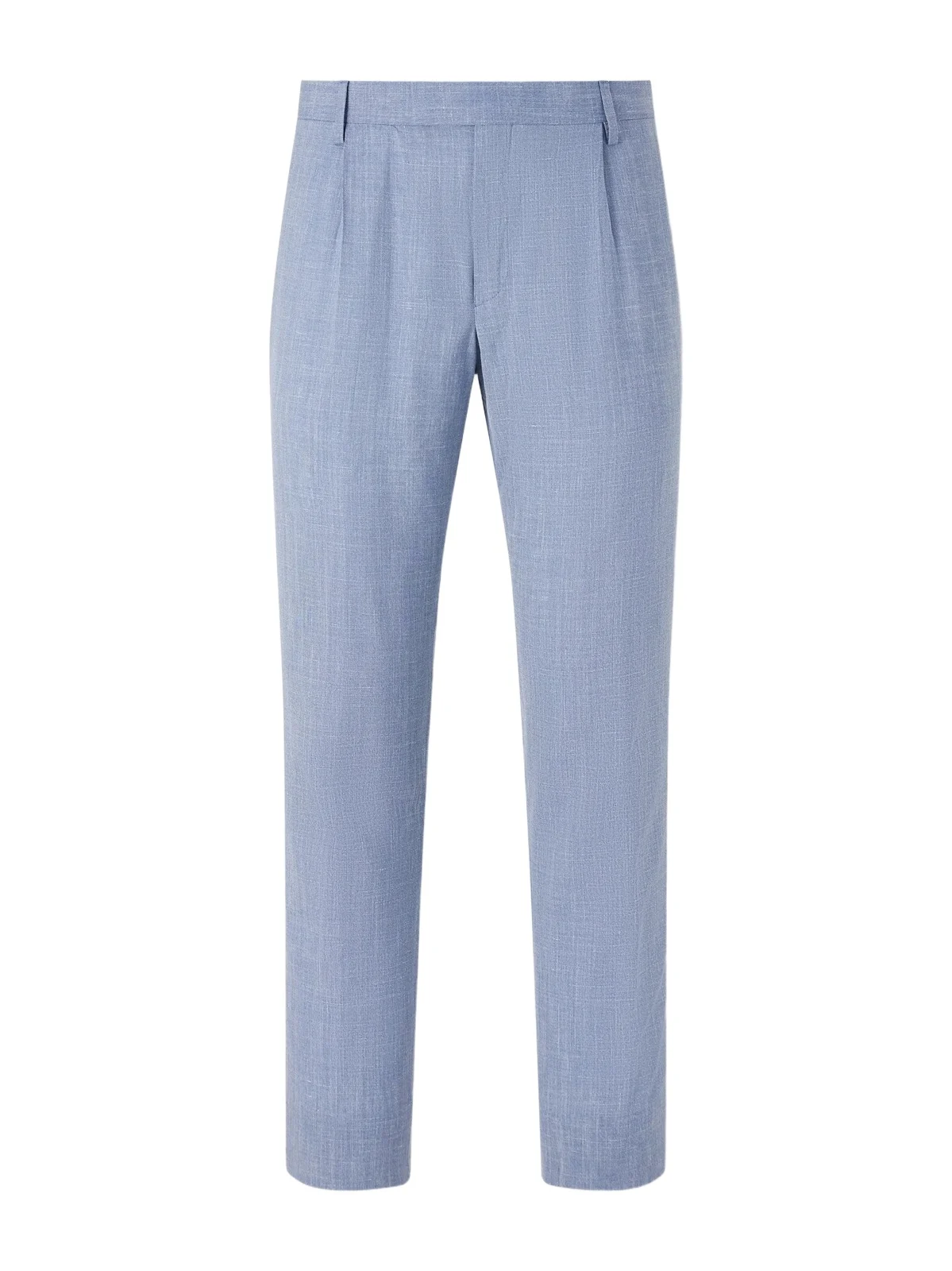 Straight-Leg Pleated Wool, Silk and Linen-Blend Suit Trousers - Men Straight-Leg Pleated Wool, Silk and Linen-Blend Suit Trousers - Men