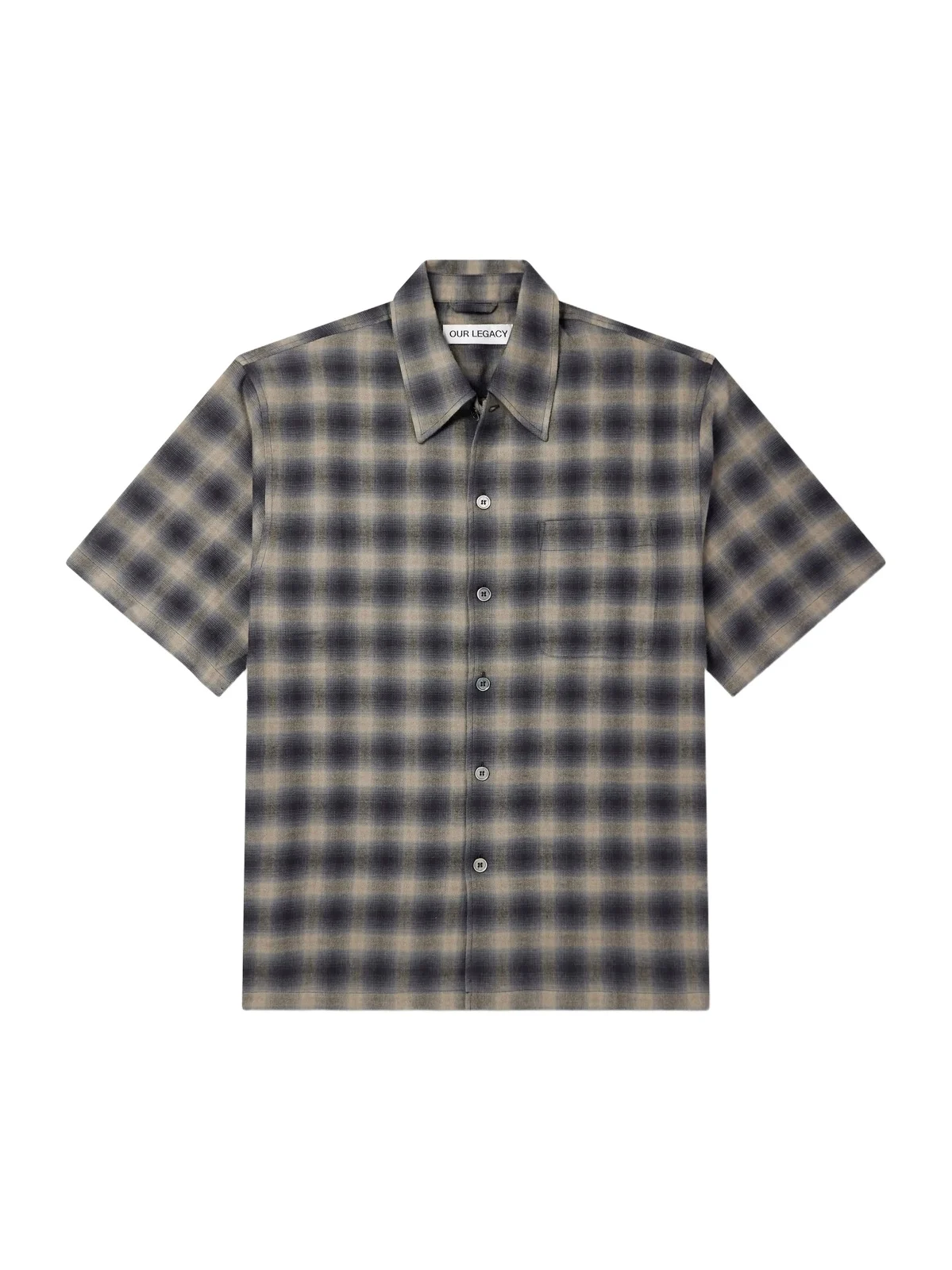 Checked Cotton and Wool-Blend Shirt - Men Checked Cotton and Wool-Blend Shirt - Men