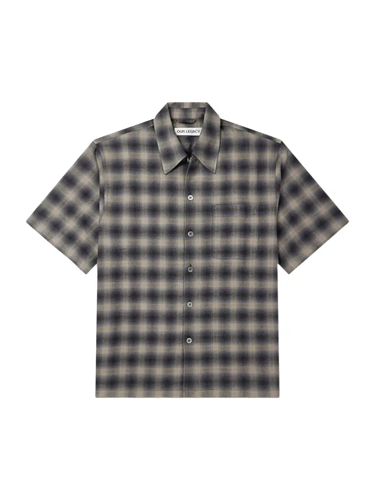 Our Legacy Checked Cotton and Wool-Blend Shirt - Men | Image 1 Our Legacy Checked Cotton and Wool-Blend Shirt - Men | Image 1