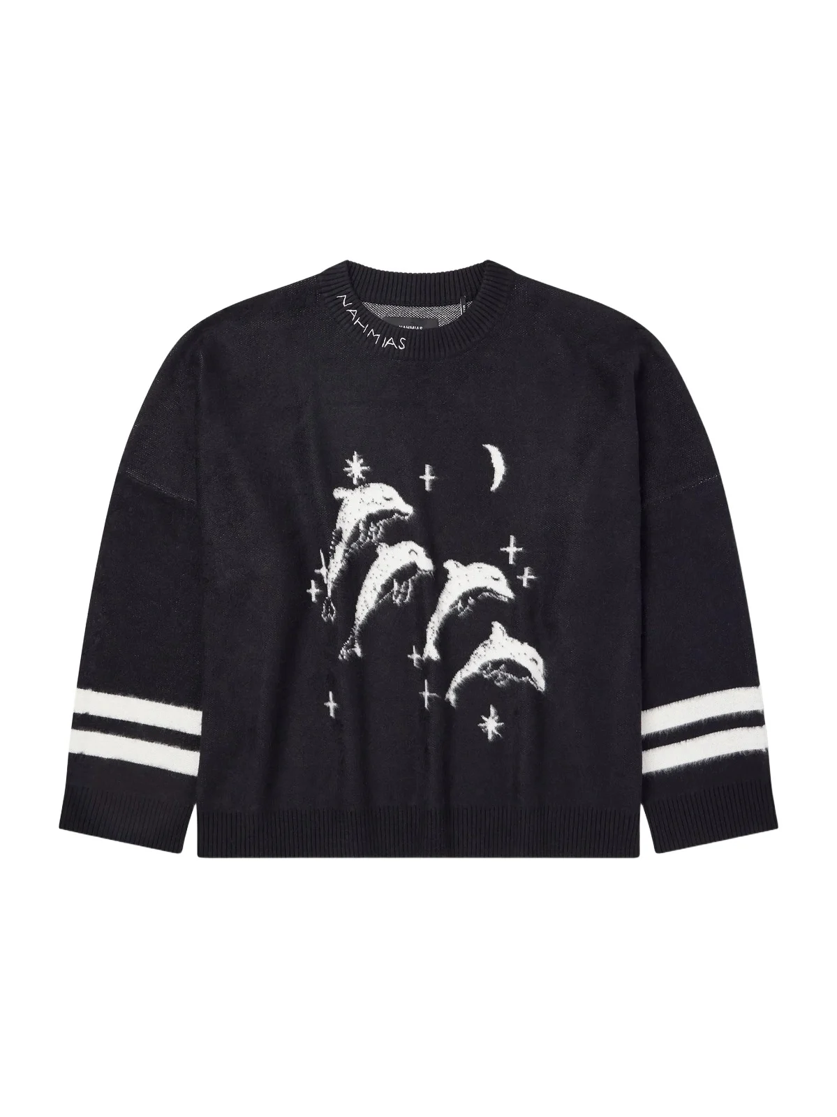 Dolphin Dreams Logo-Embroidered Cotton and Wool-Blend Sweater - Men Dolphin Dreams Logo-Embroidered Cotton and Wool-Blend Sweater - Men