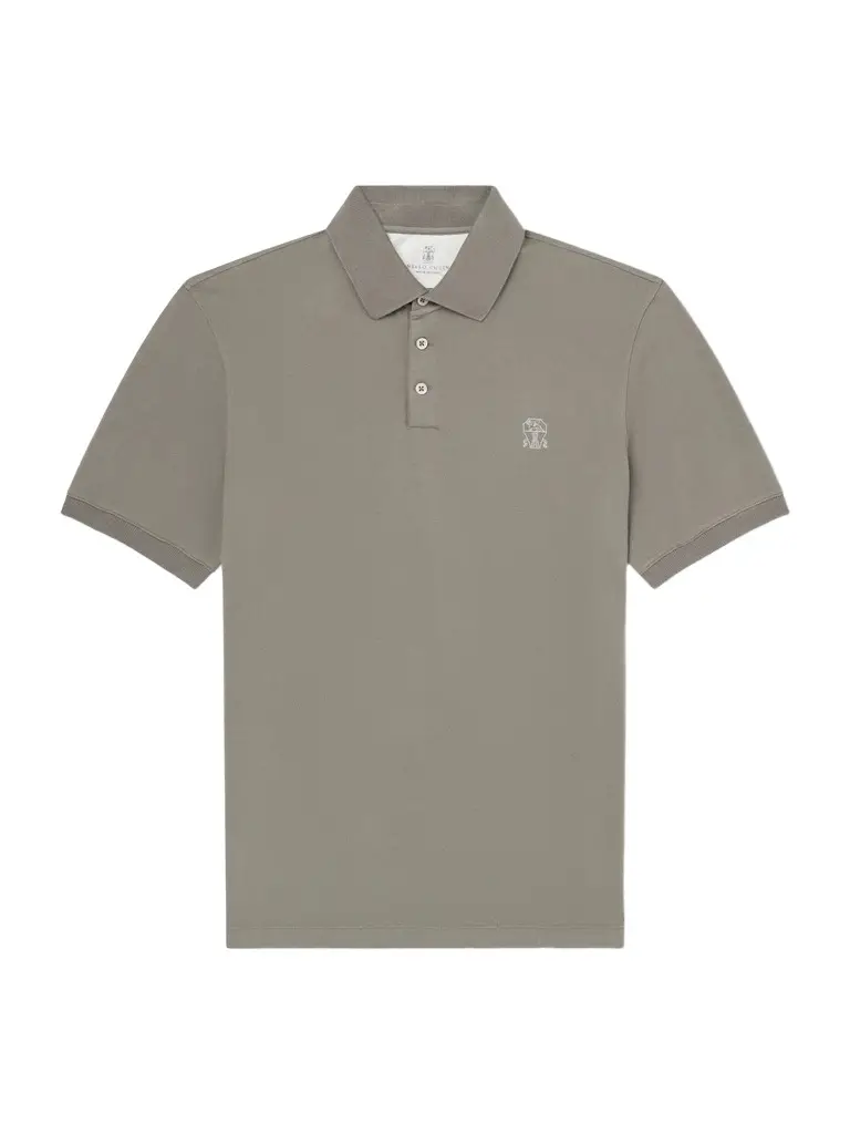 Brunello Cucinelli Logo-Print Cotton-Piqué Polo Shirt - Men | Image 1 Brunello Cucinelli Logo-Print Cotton-Piqué Polo Shirt - Men | Image 1