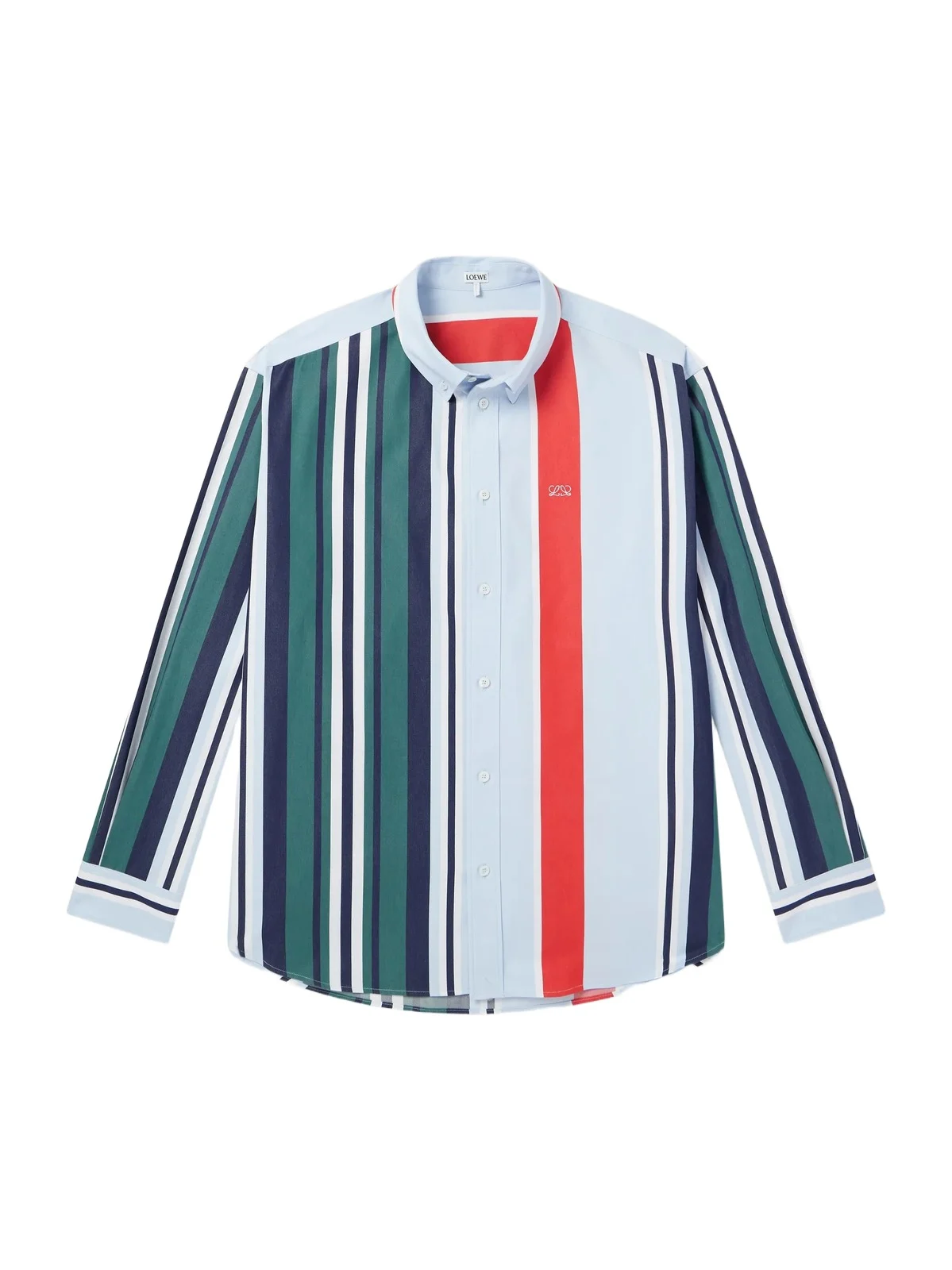 Anagram-Embroidered Striped Cotton-Twill Shirt - Men