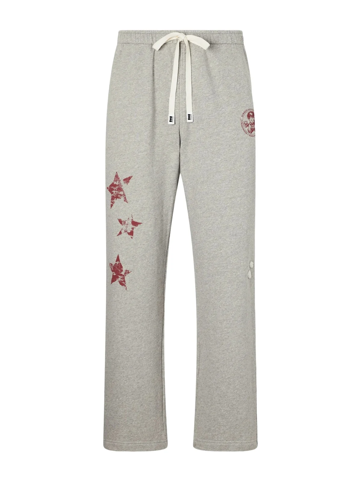 Youth Enrichment Wide-Leg Logo-Print Distressed Cotton Sweatpants - Men