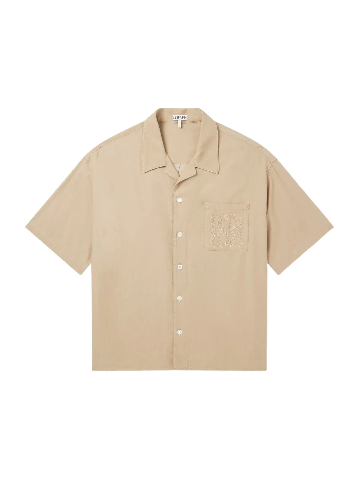 Loewe Camp-Collar Anagram-Detailed Cotton-Twill Shirt - Men