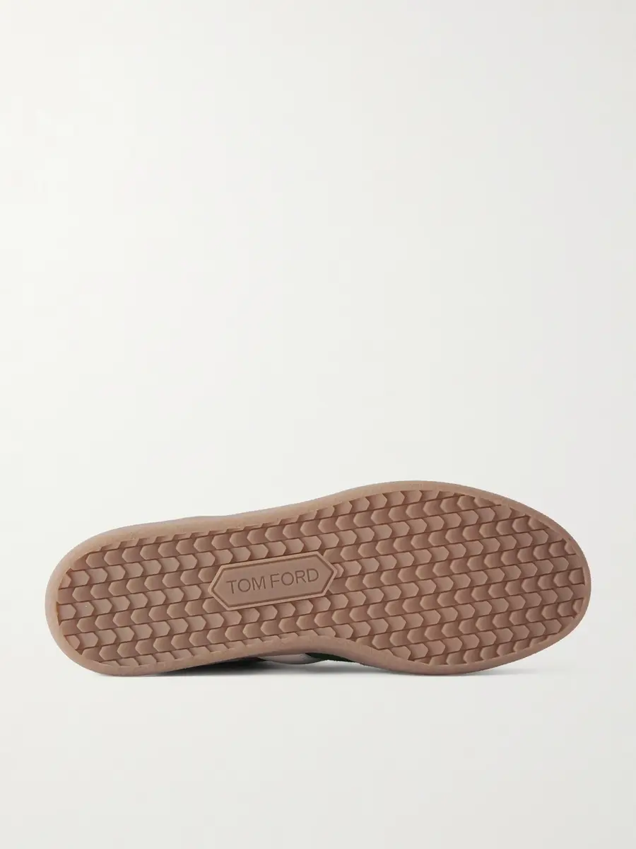 Tom Ford Archer Leather-Trimmed Suede Sneakers - Men | Thumbnail 3