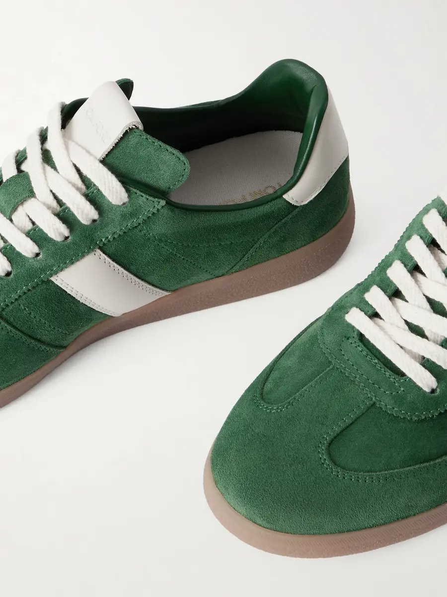 Tom Ford Archer Leather-Trimmed Suede Sneakers - Men | Thumbnail 5