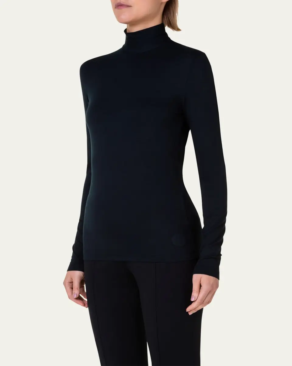 Akris punto Turtleneck Long-Sleeve Modal-Stretch Top | Thumbnail 4 Akris punto Turtleneck Long-Sleeve Modal-Stretch Top | Thumbnail 4