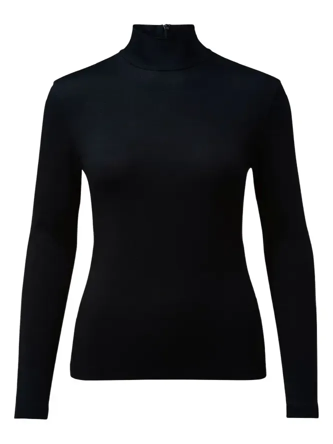 Turtleneck Long-Sleeve Modal-Stretch Top