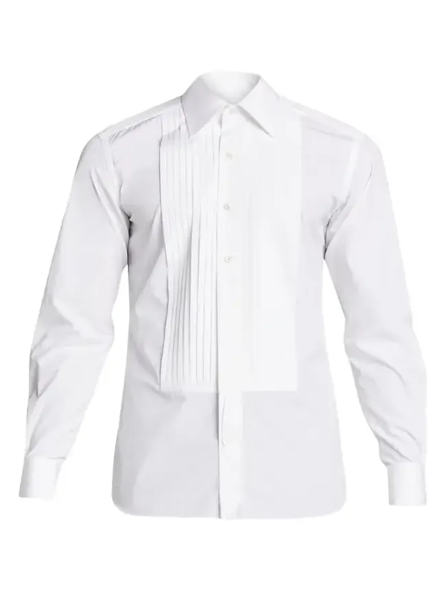 Tom Ford Men's Plisse Plastron Tuxedo Shirt