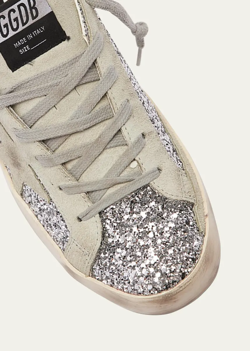 Golden Goose Superstar Suede Glitter Low-Top Sneakers | Thumbnail 2 Golden Goose Superstar Suede Glitter Low-Top Sneakers | Thumbnail 2