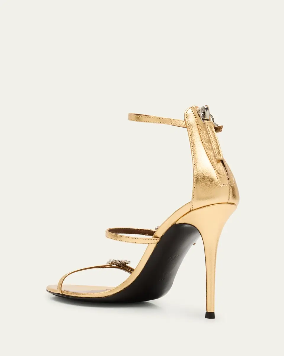 Giuseppe Zanotti Metallic Leather Ankle-Strap Sandals | Thumbnail 4 Giuseppe Zanotti Metallic Leather Ankle-Strap Sandals | Thumbnail 4