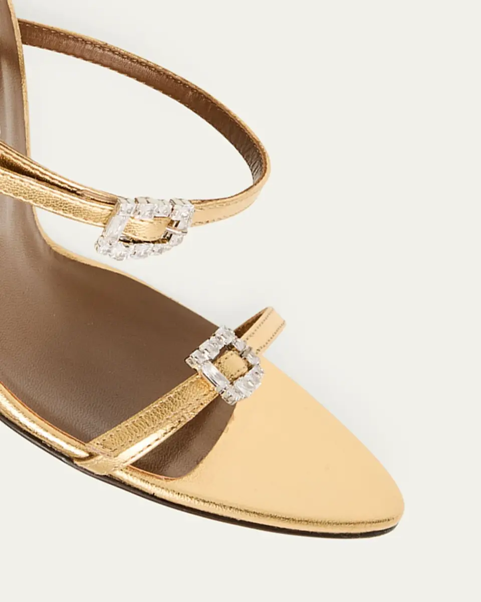 Giuseppe Zanotti Metallic Leather Ankle-Strap Sandals | Thumbnail 5 Giuseppe Zanotti Metallic Leather Ankle-Strap Sandals | Thumbnail 5