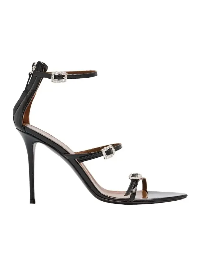 Metallic Leather Ankle-Strap Sandals Metallic Leather Ankle-Strap Sandals