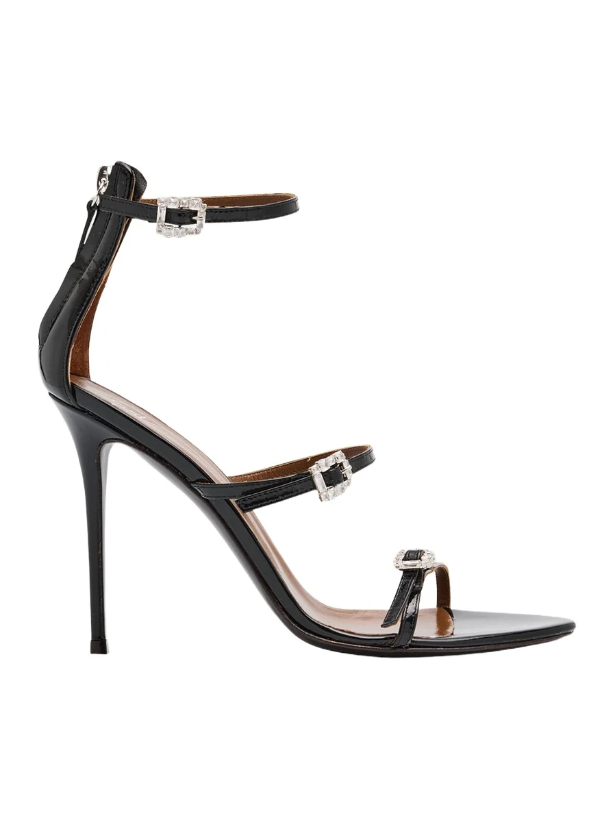 Metallic Leather Ankle-Strap Sandals Metallic Leather Ankle-Strap Sandals