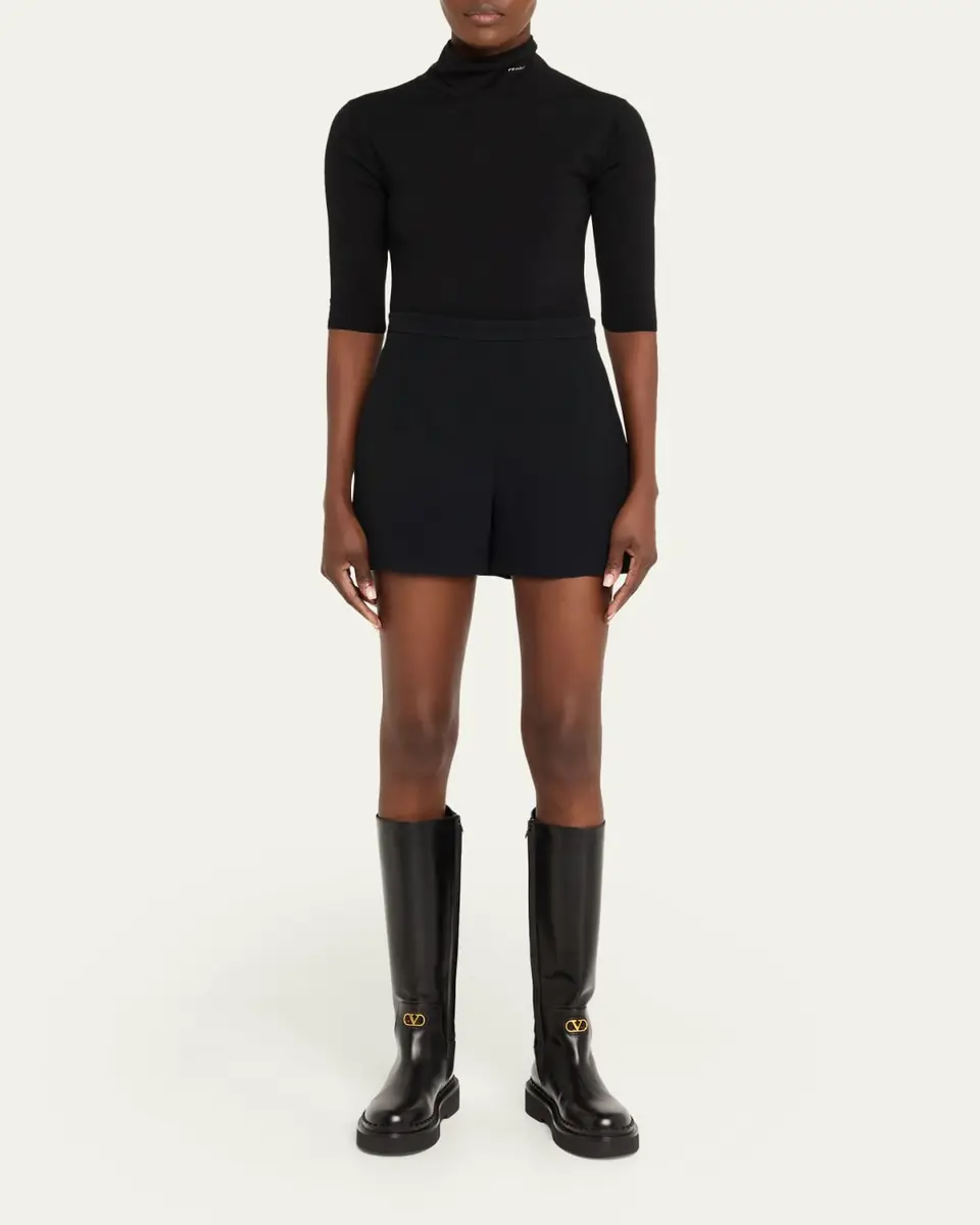 Valentino Garavani Vitello Brass VLogo Leather Knee-High Boots | Thumbnail 3 Valentino Garavani Vitello Brass VLogo Leather Knee-High Boots | Thumbnail 3