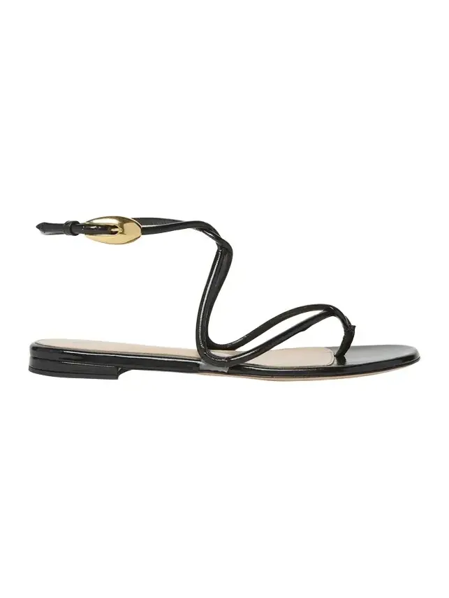 Gianvito Rossi Napa Leather Twisted-Strap Sandals