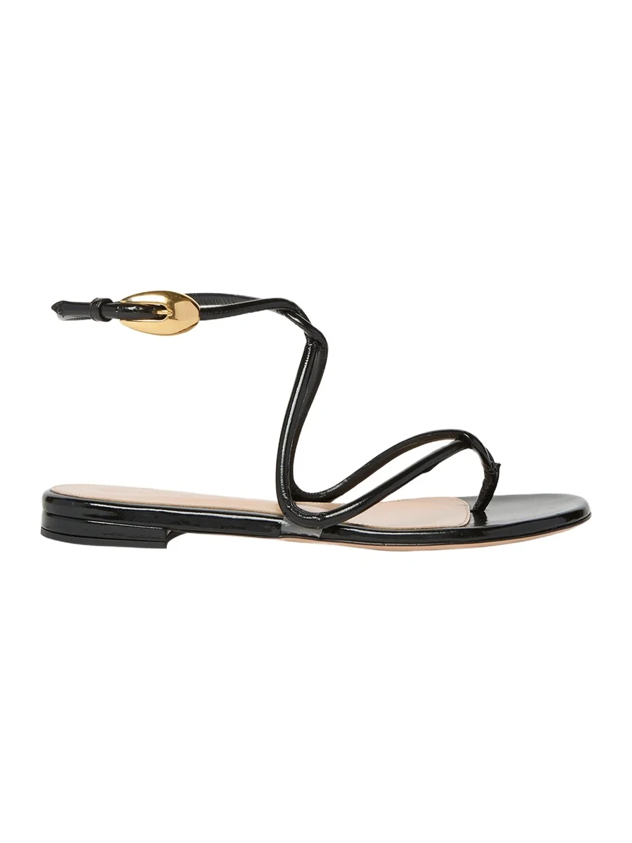 Gianvito Rossi Napa Leather Twisted-Strap Sandals
