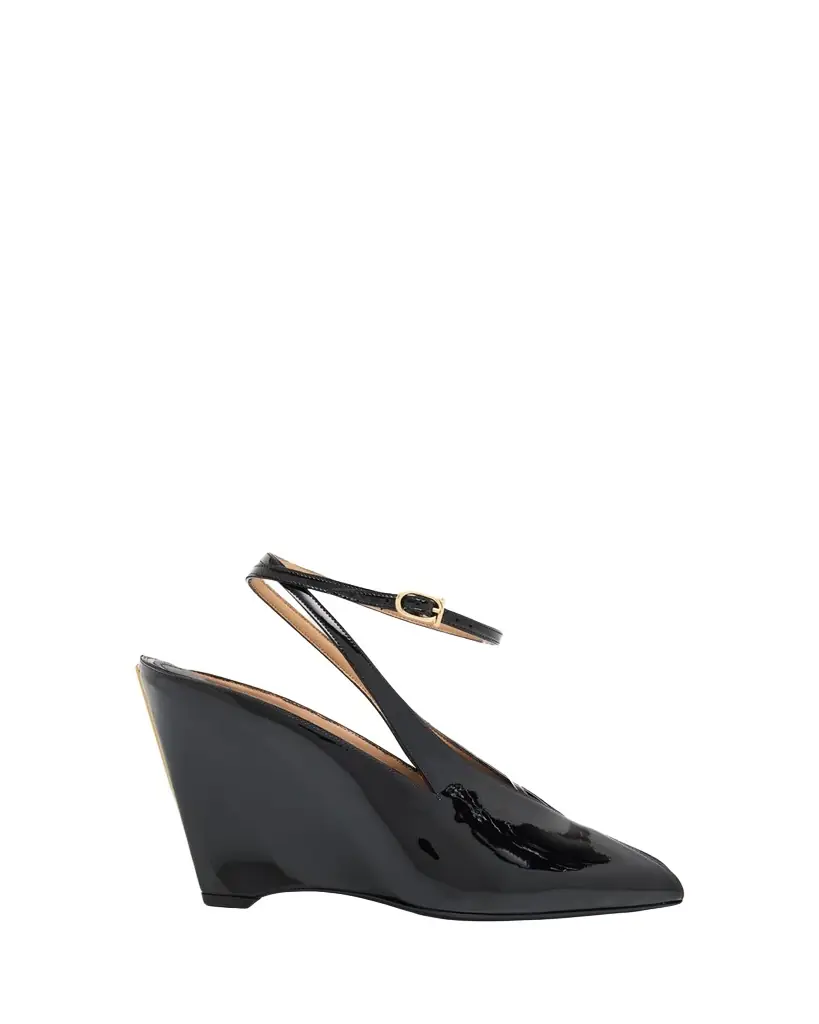95mm Arcadia Patent Wedge Sandals
