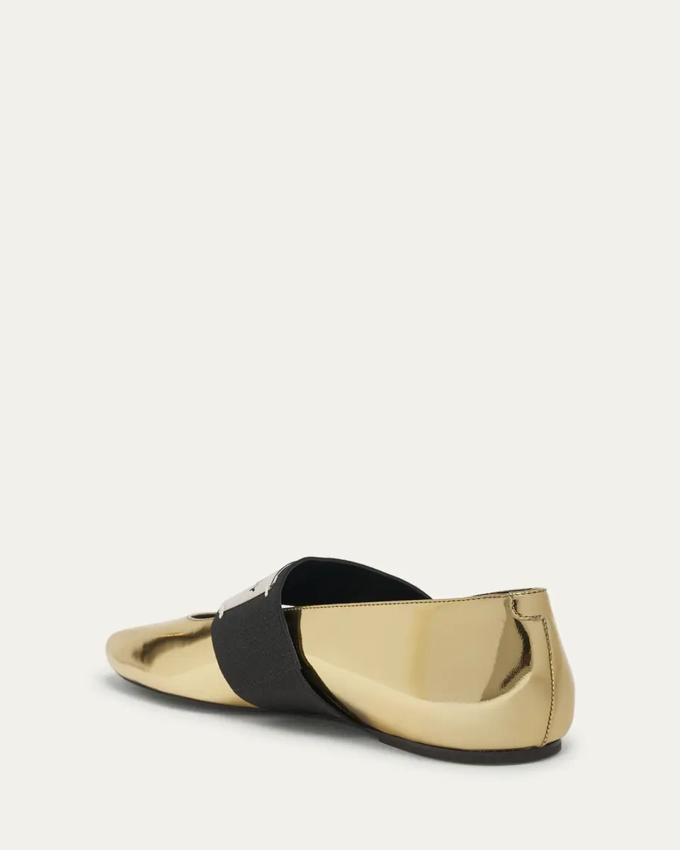 Givenchy Square Label Metallic Leather Ballerina Flats | Thumbnail 2
