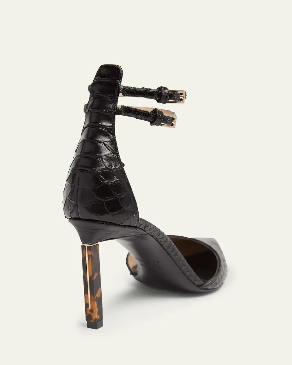 Tom Ford Python Stamped Leather Double Ankle Strap Pumps | Thumbnail 5 Tom Ford Python Stamped Leather Double Ankle Strap Pumps | Thumbnail 5