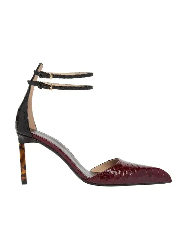 Tom Ford Python-Effect Stiletto T-Strap Pumps