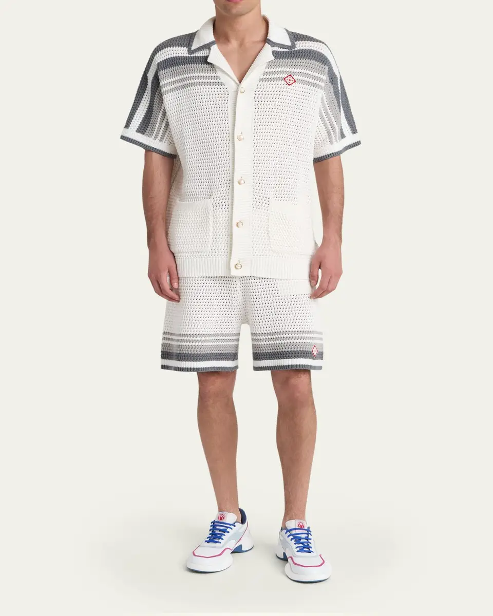 Casablanca Men's Drawstring Crochet Shorts | Thumbnail 2 Casablanca Men's Drawstring Crochet Shorts | Thumbnail 2