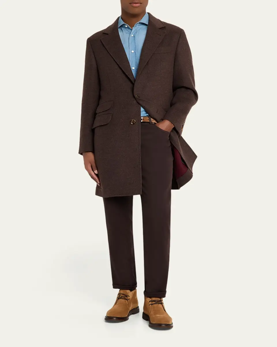 Brunello Cucinelli Men's Suede Rubber-Sole Chukka Boots | Thumbnail 3 Brunello Cucinelli Men's Suede Rubber-Sole Chukka Boots | Thumbnail 3
