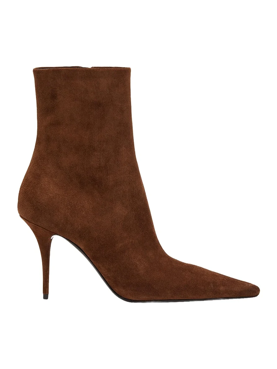 Saint Laurent 90mm Ashley Suede Ankle Booties