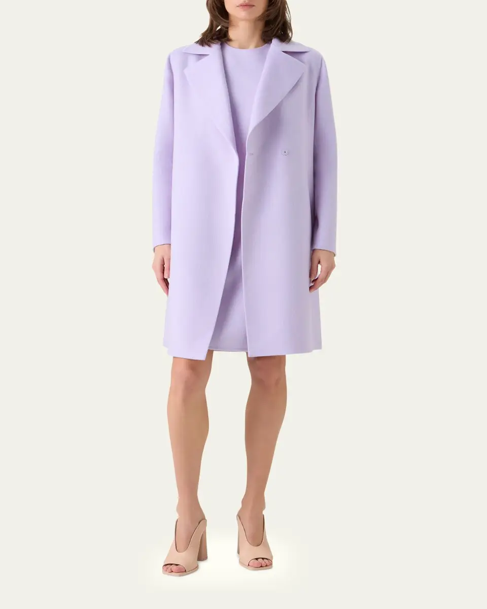 Akris Bera Cashmere-Silk Knee-Length Coat | Thumbnail 2