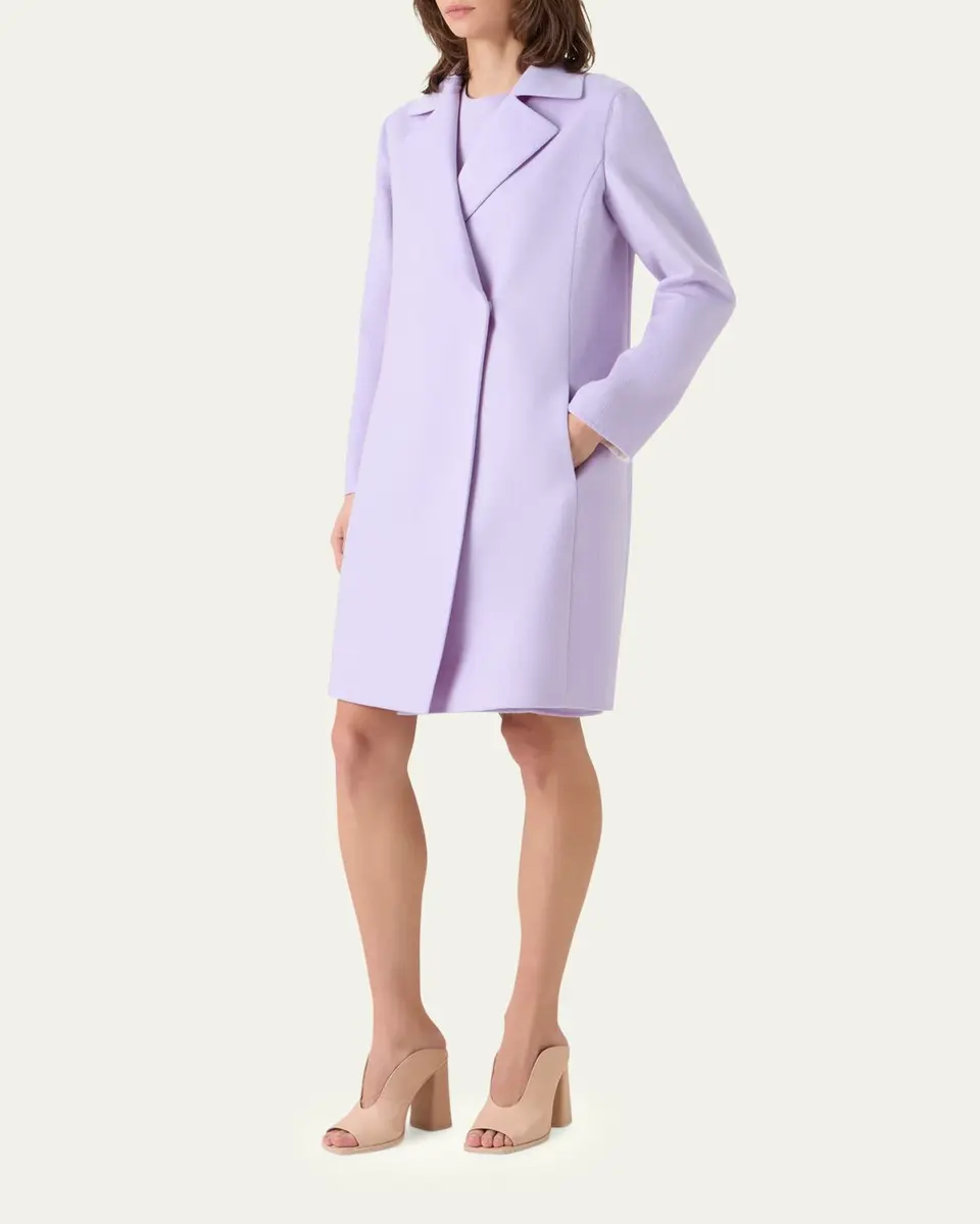 Akris Bera Cashmere-Silk Knee-Length Coat | Thumbnail 4