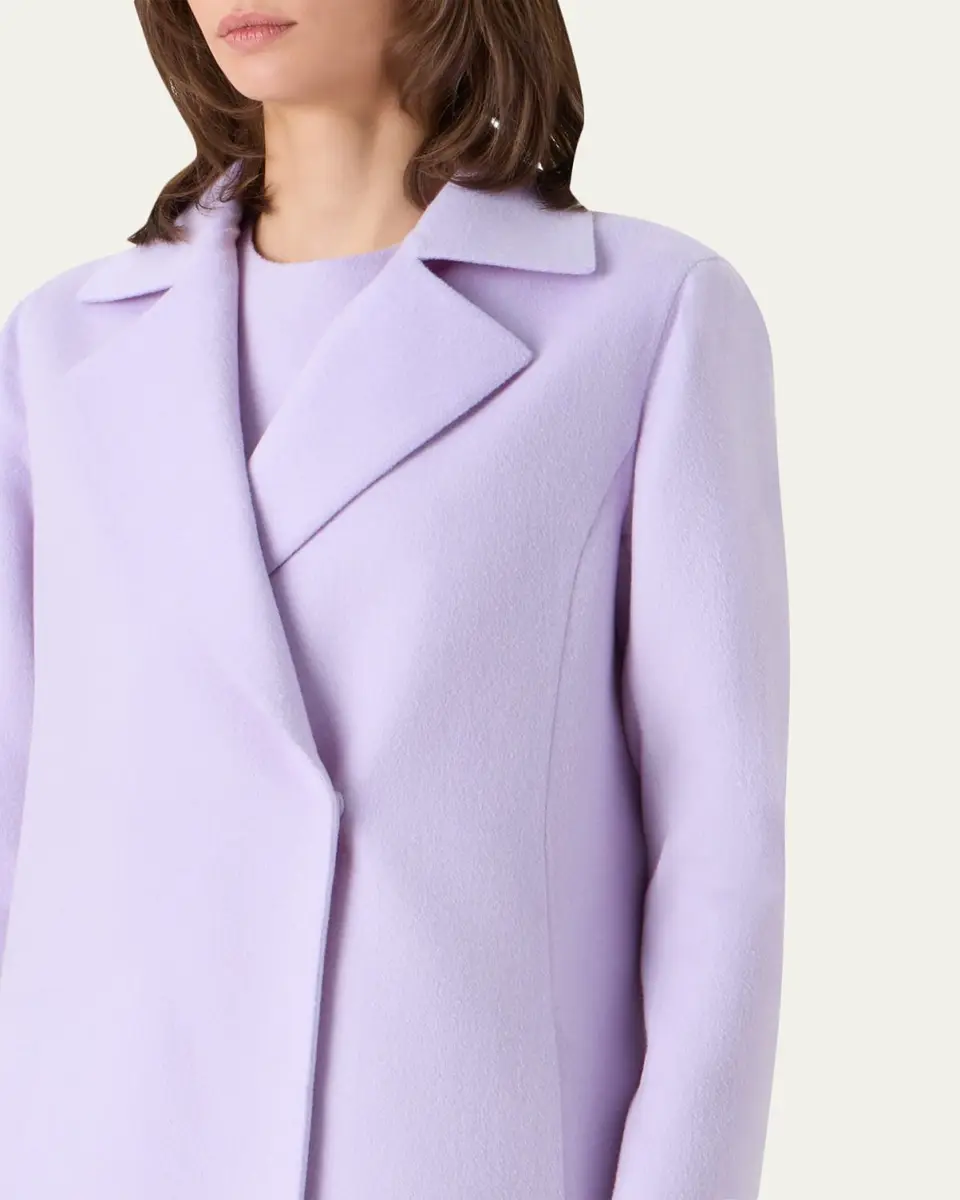Akris Bera Cashmere-Silk Knee-Length Coat | Thumbnail 5