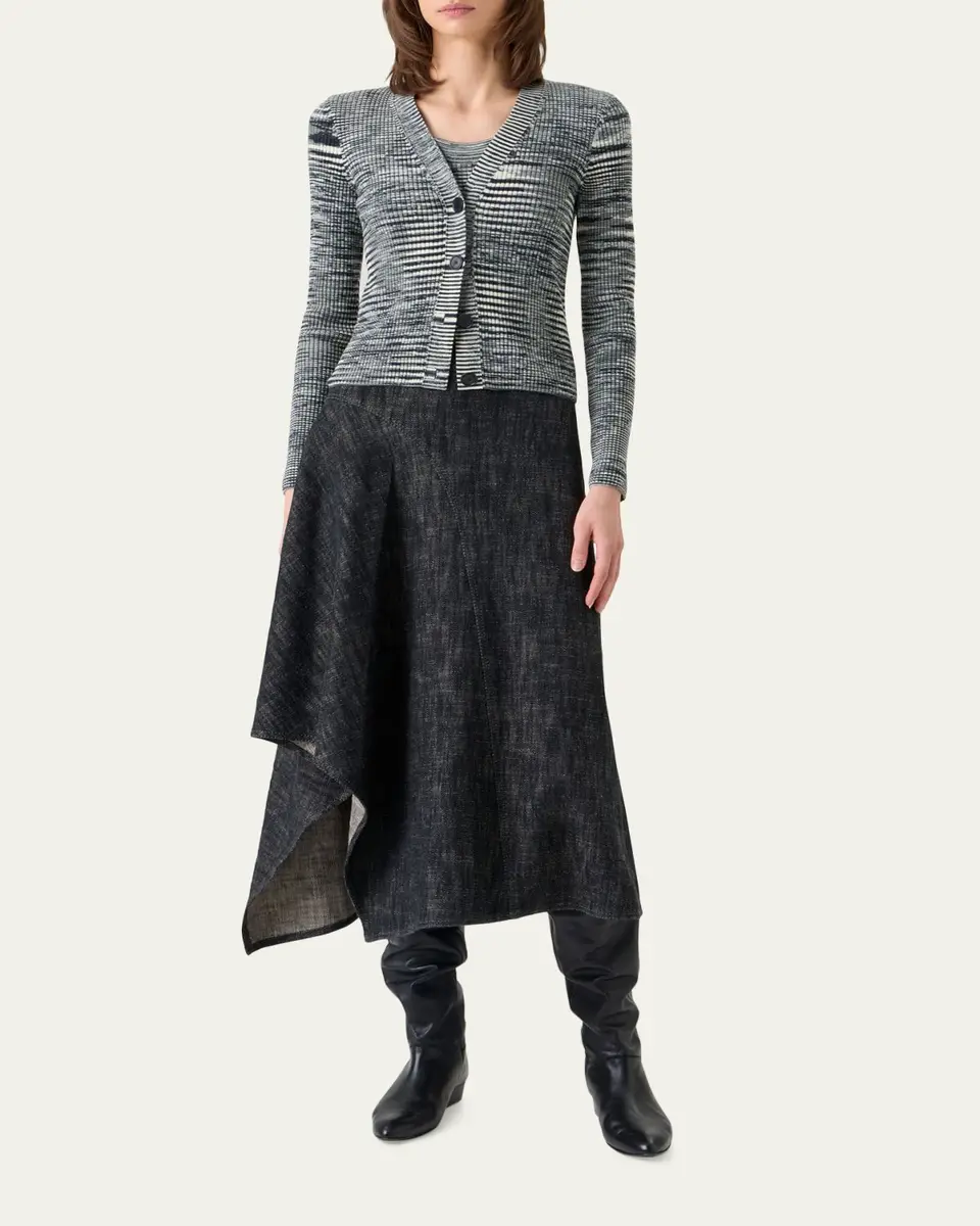 Akris punto Space Dye Ribbed Merino Cardigan | Thumbnail 2