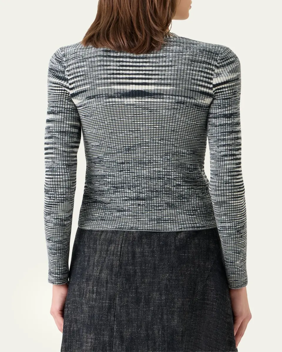 Akris punto Space Dye Ribbed Merino Cardigan | Thumbnail 3