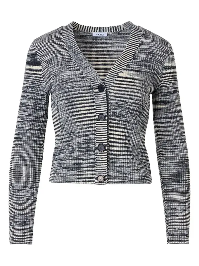Space Dye Ribbed Merino Cardigan