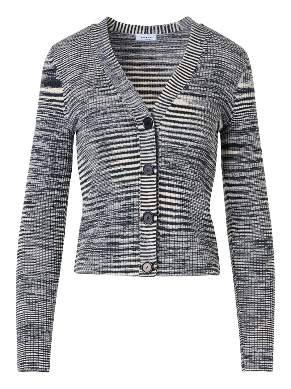 Akris punto Space Dye Ribbed Merino Cardigan