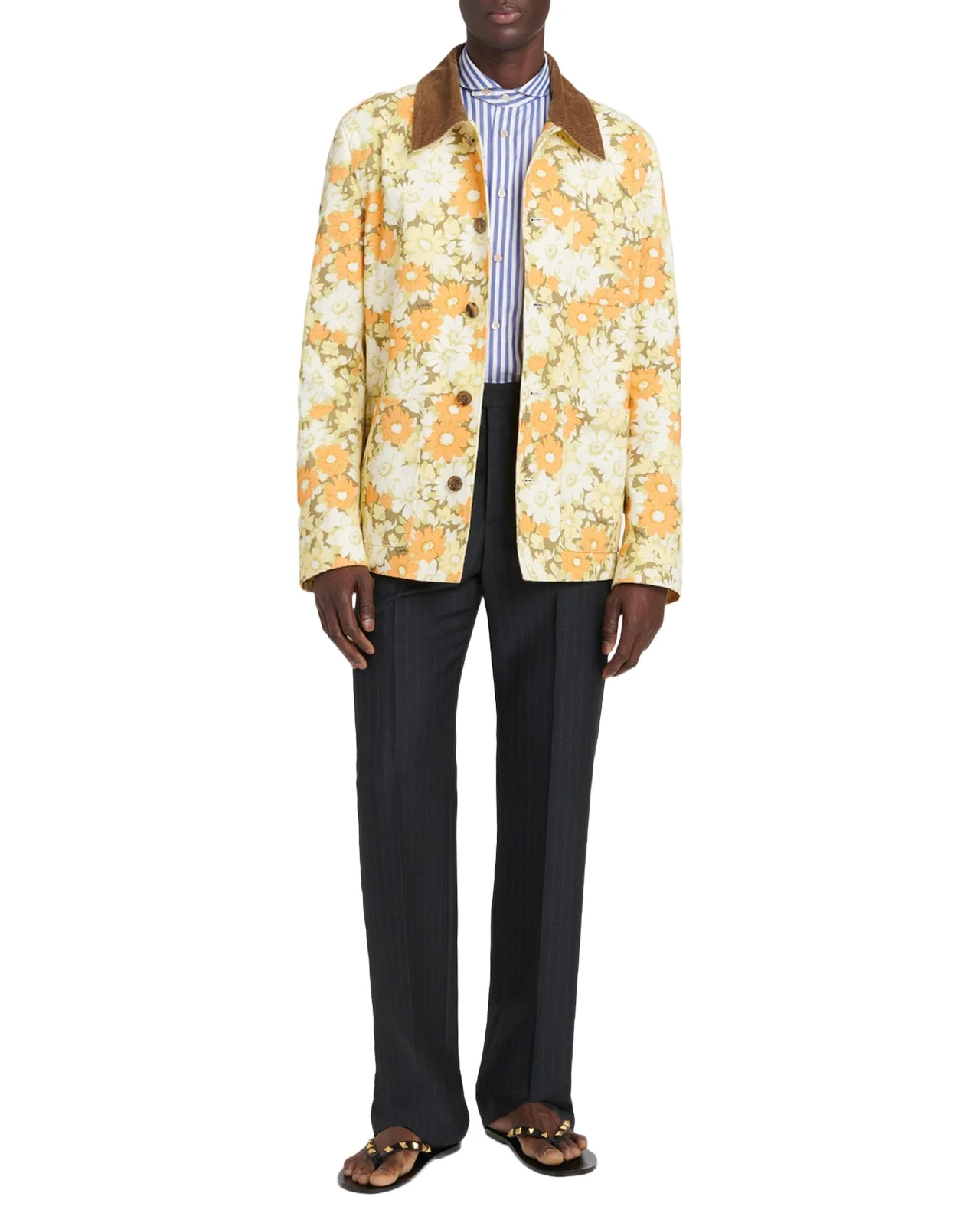 Valentino Garavani Men's Floral-Print Cotton Jacket