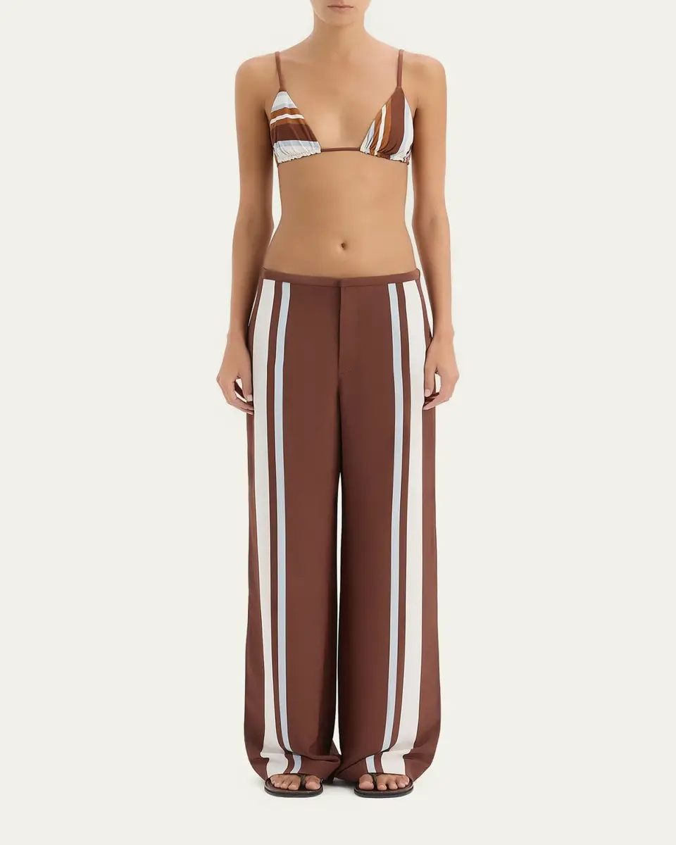 SIR. Marais Striped Silk Crepe Trousers | Thumbnail 2 SIR. Marais Striped Silk Crepe Trousers | Thumbnail 2