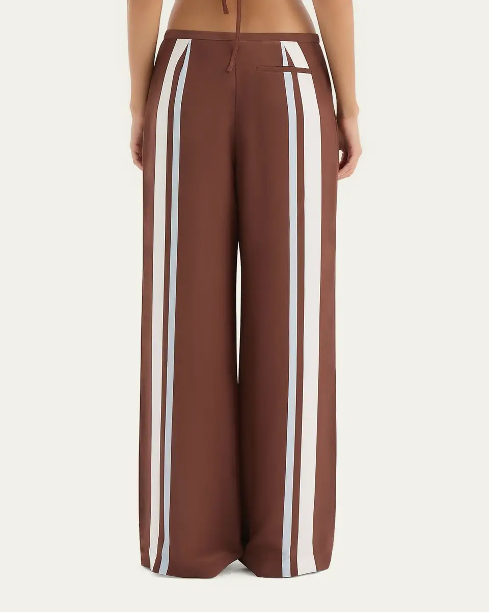 SIR. Marais Striped Silk Crepe Trousers | Thumbnail 3 SIR. Marais Striped Silk Crepe Trousers | Thumbnail 3